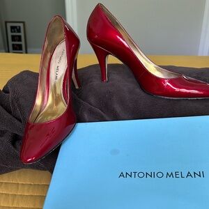 Antonio Melani 3 1/2 inch red patent leather pump